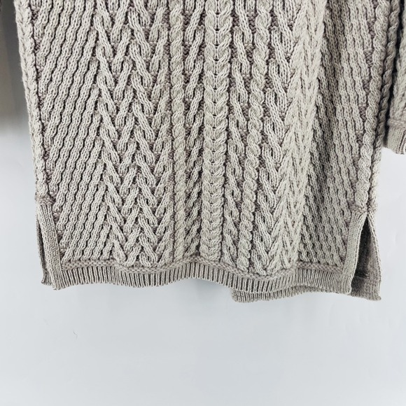 Aran Crafts Cardigan Sweater Women Ireland Merino Wool Neutral LONG Edge to Edge - Picture 9 of 16